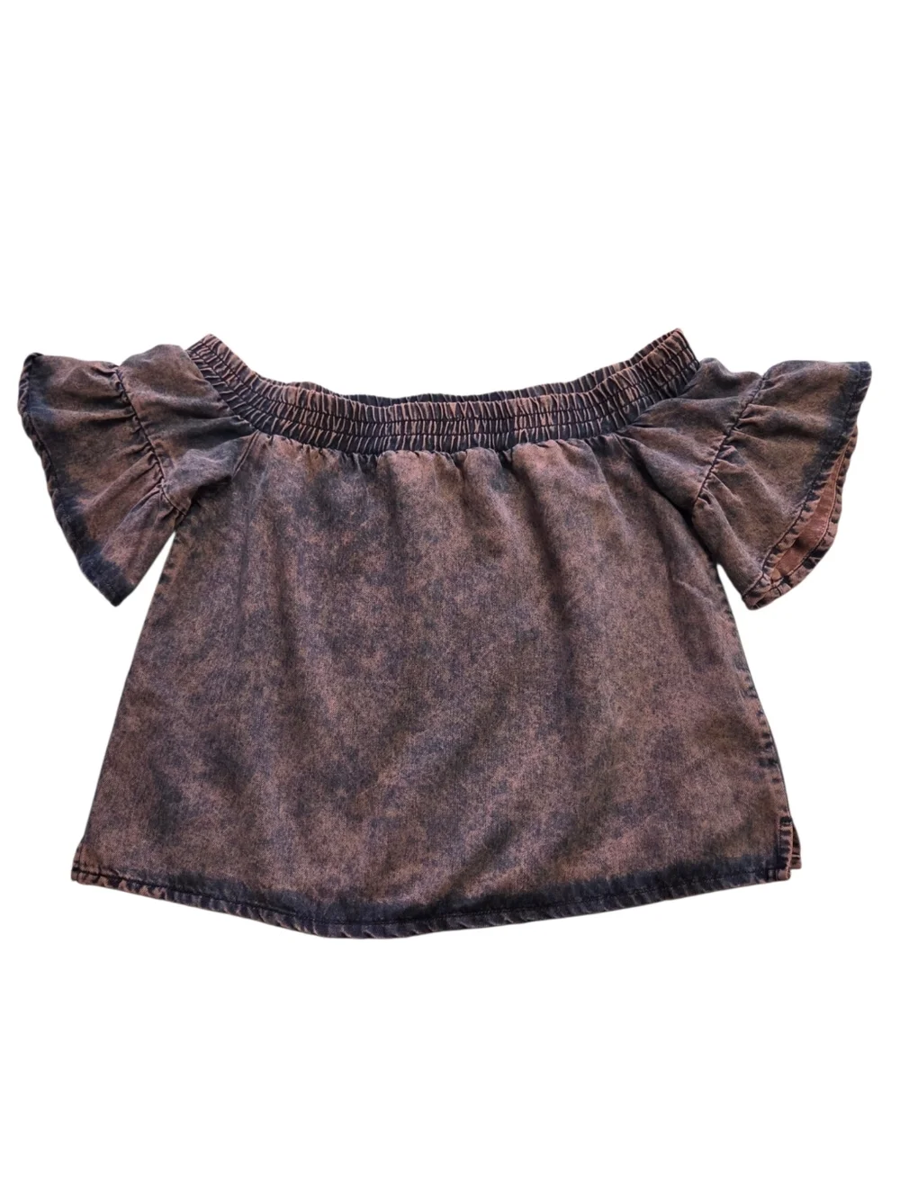 AllSaints Adela Off Shoulder Denim Top Size 4